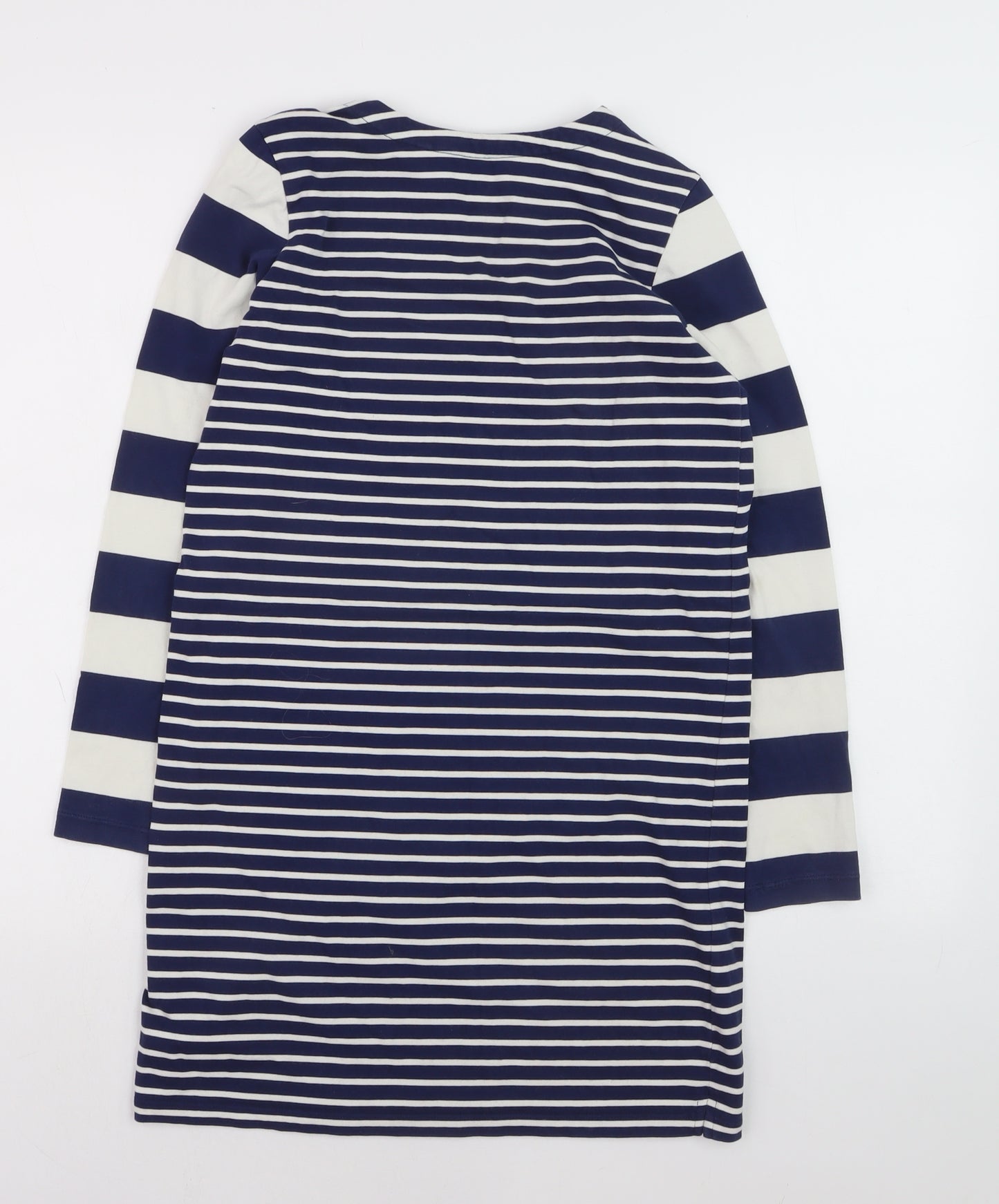 Mini Boden Girls Blue Striped Long Sleeve T-Shirt Dress 11-12 Years