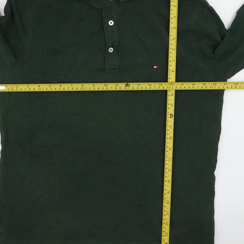 Tommy Hilfiger Men's Green Long Sleeve Slim Fit Polo Shirt XL
