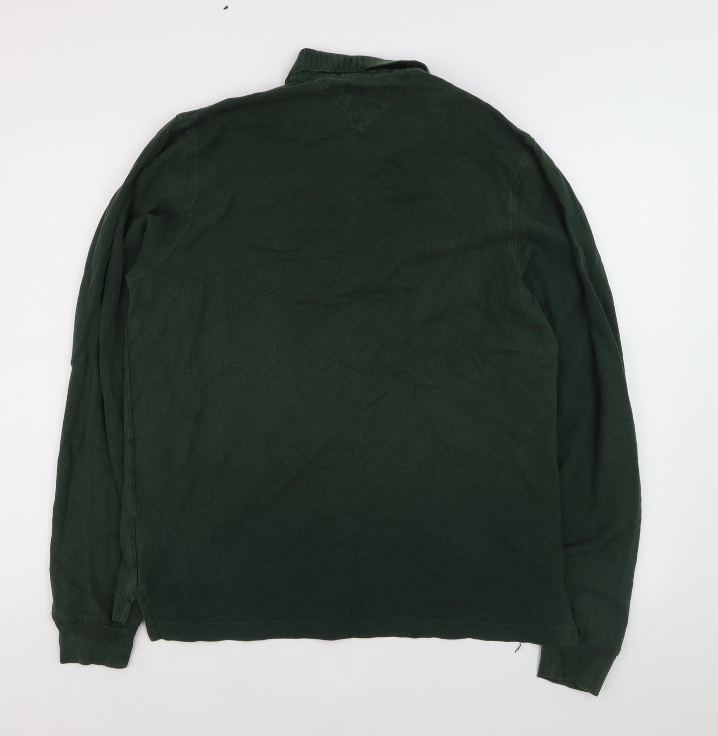 Tommy Hilfiger Men's Green Long Sleeve Slim Fit Polo Shirt XL
