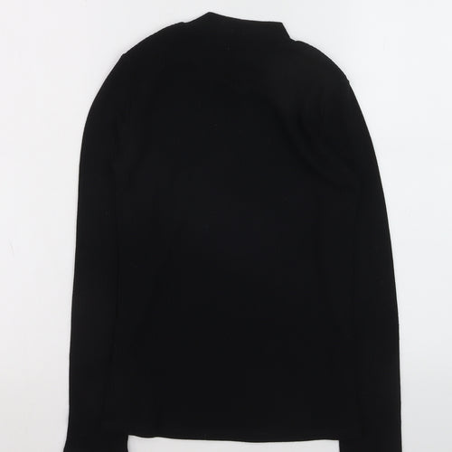Mango Women’s Black Mock Neck Ribbed Slim Fit Jumper Size 8