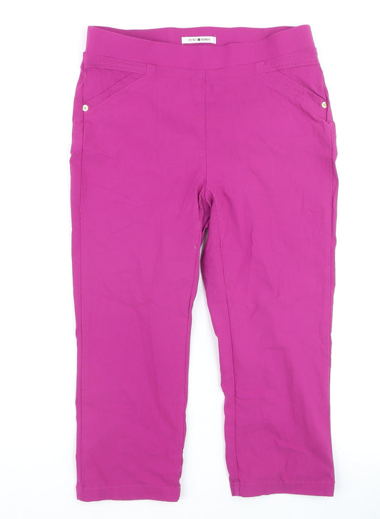 Punt Roma Women’s Pink Capri Stretch Cotton Leggings Size S
