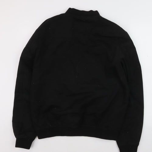 Peacocks Mens Black Bomber Jacket Medium Full Zip Casual Style