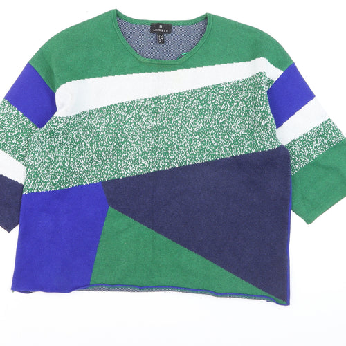 Marble Womens Multicoloured Geometric Cotton Knit Jumper Size L