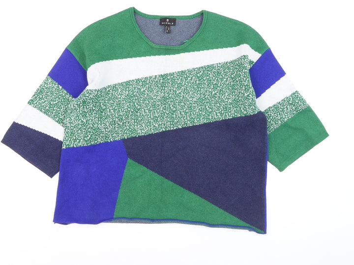 Marble Womens Multicoloured Geometric Cotton Knit Jumper Size L