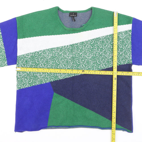 Marble Womens Multicoloured Geometric Cotton Knit Jumper Size L