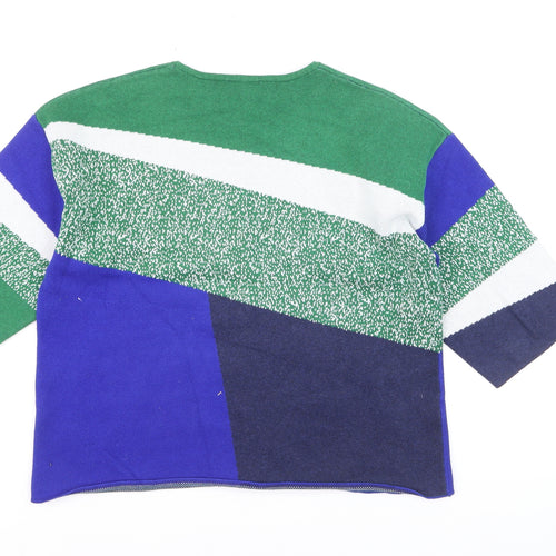 Marble Womens Multicoloured Geometric Cotton Knit Jumper Size L