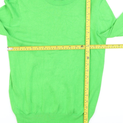 Zara Womens Green Crew Neck Long Sleeve Jumper Size 12 L