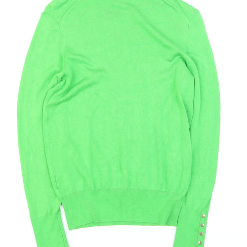 Zara Womens Green Crew Neck Long Sleeve Jumper Size 12 L