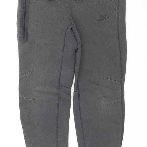 Nike Boys Grey Jogger Sweatpants S Activewear Tapered Fleece Trousers