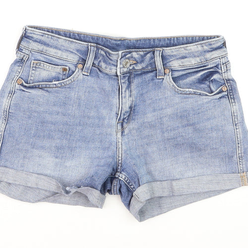 H&M Womens Blue Denim Relaxed Shorts Size 10