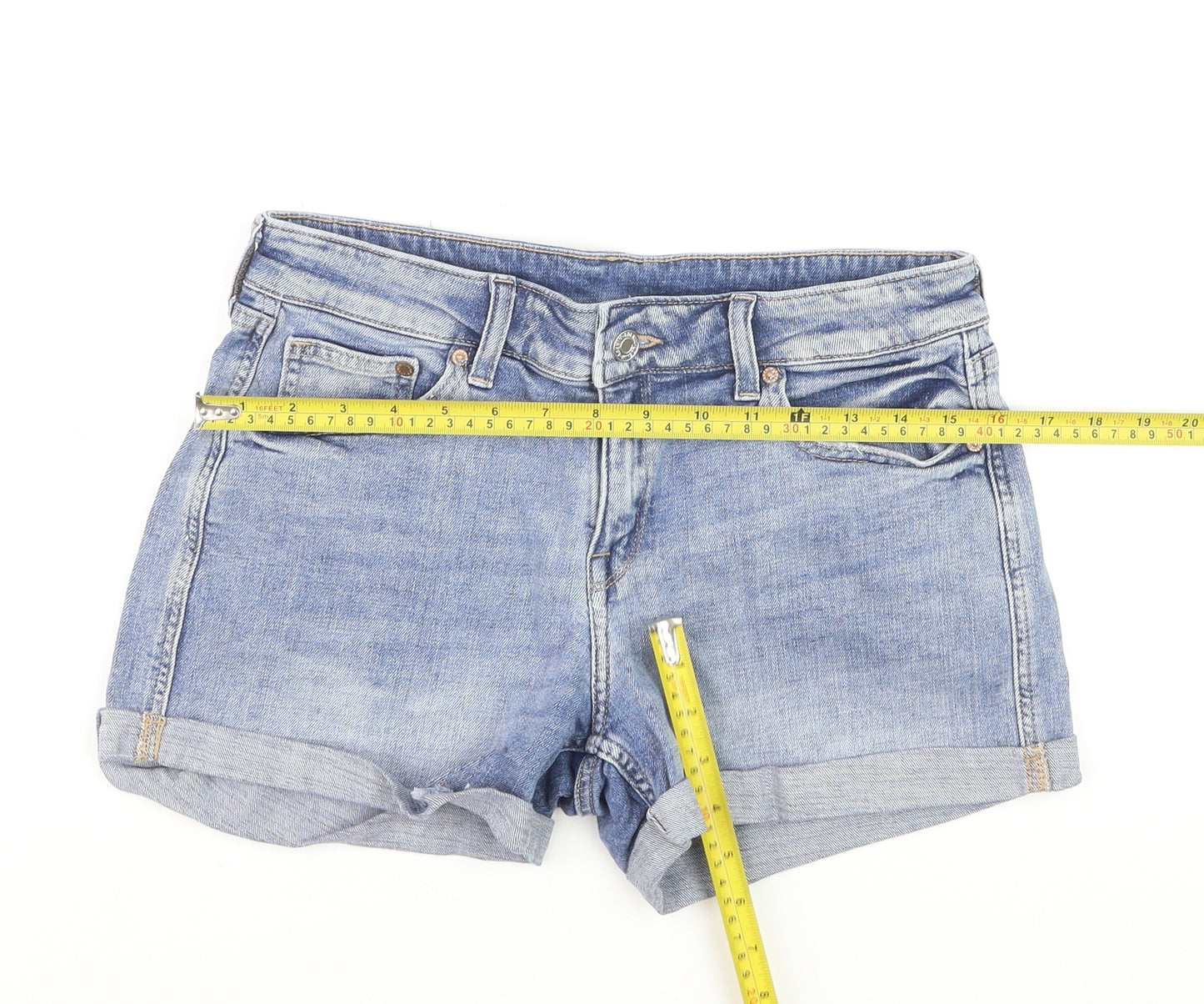 H&M Womens Blue Denim Relaxed Shorts Size 10
