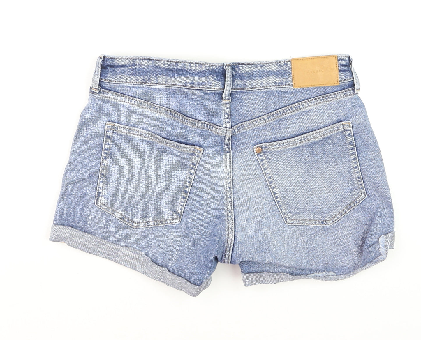 H&M Womens Blue Denim Relaxed Shorts Size 10