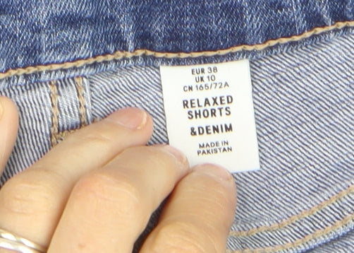 H&M Womens Blue Denim Relaxed Shorts Size 10