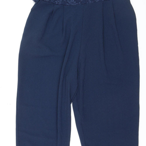 Zack London Women's Navy Lace Sleeveless Jumpsuit Size 10 Elegant Evening