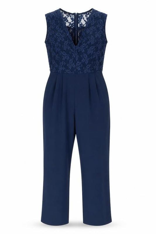 Zack London Women's Navy Lace Sleeveless Jumpsuit Size 10 Elegant Evening