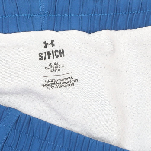 Under Armour Boys Blue S Athletic Running Shorts Quick Dry Breathable