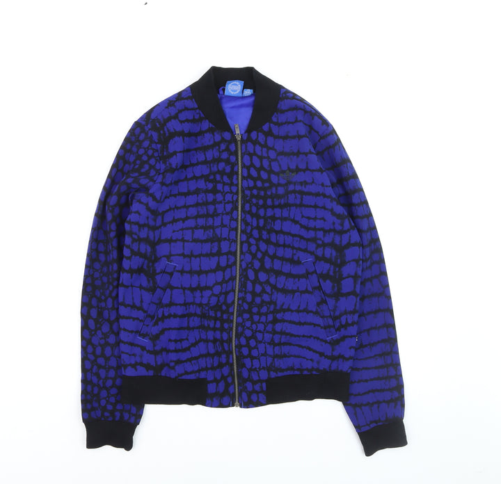Adidas Men's Blue Animal Print Bomber Jacket Size S