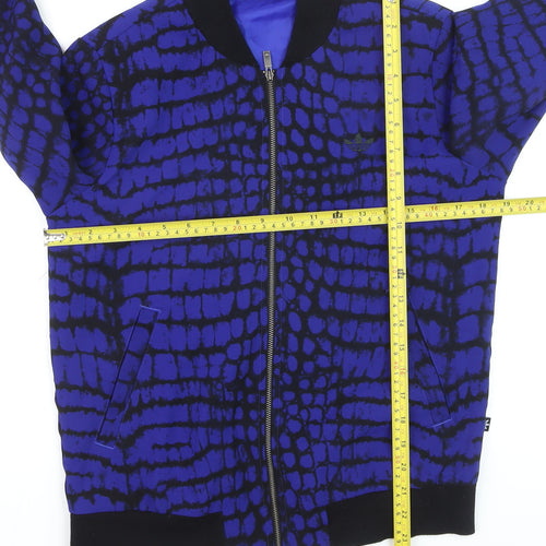 Adidas Men's Blue Animal Print Bomber Jacket Size S