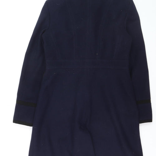 Ruby and Ted Women's Navy Blue Wool-Look Mid-Length Overcoat UK 12