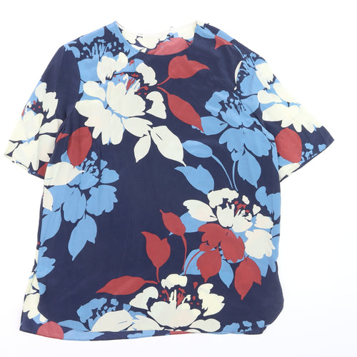 Jaeger Women’s Multicoloured Silk Floral Blouse UK16