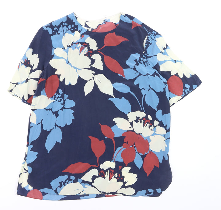 Jaeger Women’s Multicoloured Silk Floral Blouse UK16