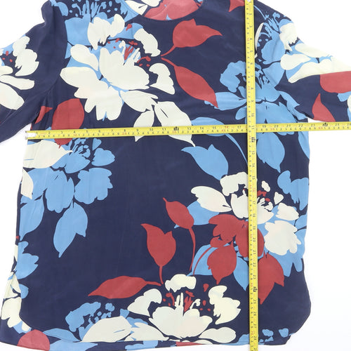 Jaeger Women’s Multicoloured Silk Floral Blouse UK16