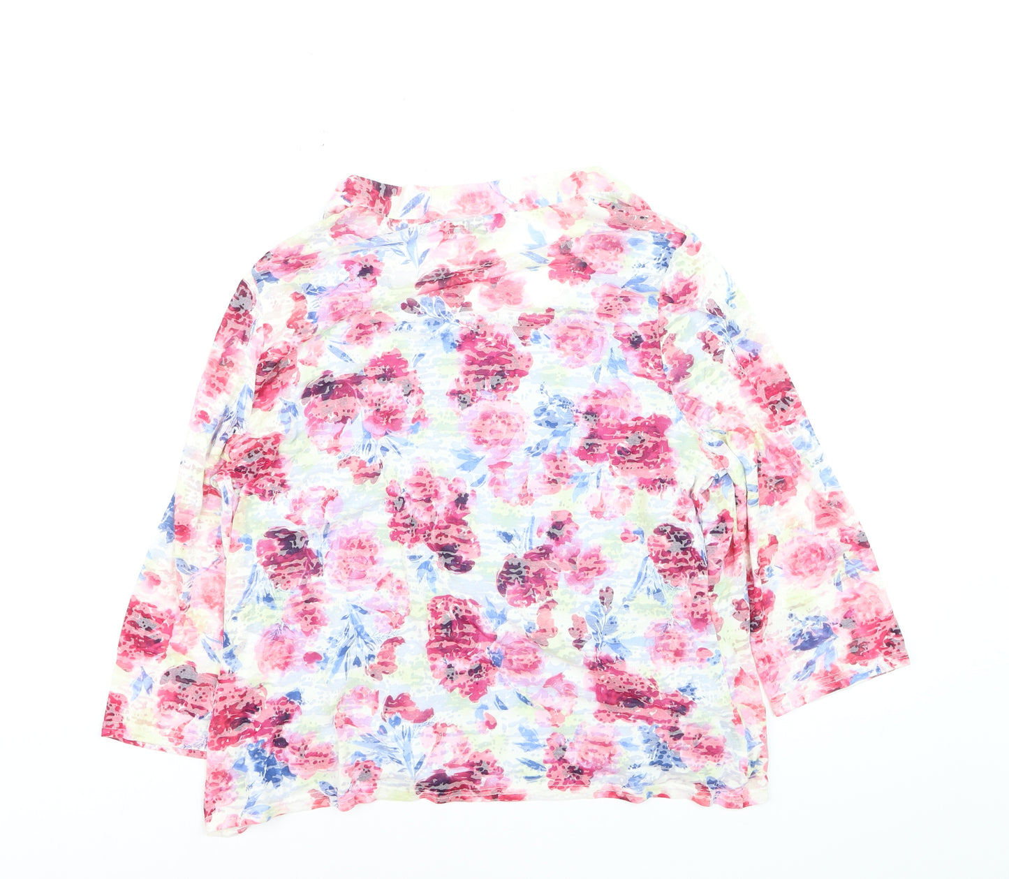 Honor Millburn Women's Multicoloured Floral Kimono Style 3/4 Sleeve Blouse Size 18