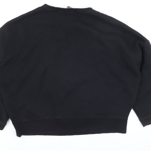 Diesel Womens Black M Pullover Sweatshirt Star Logo Crew Neck