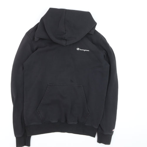 Champion Men's Black Pullover Hoodie Large Fleece Sweatshirt