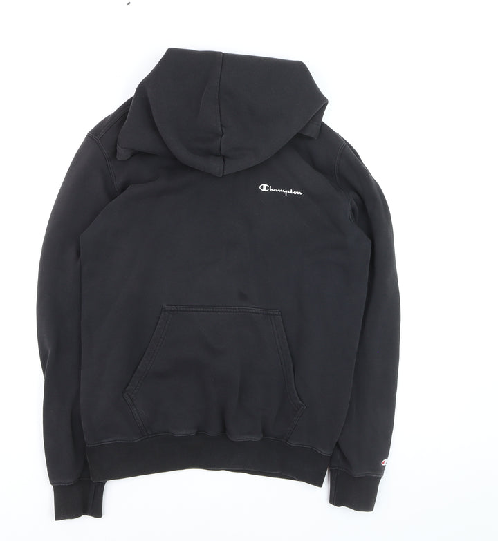 Champion Men's Black Pullover Hoodie Large Fleece Sweatshirt