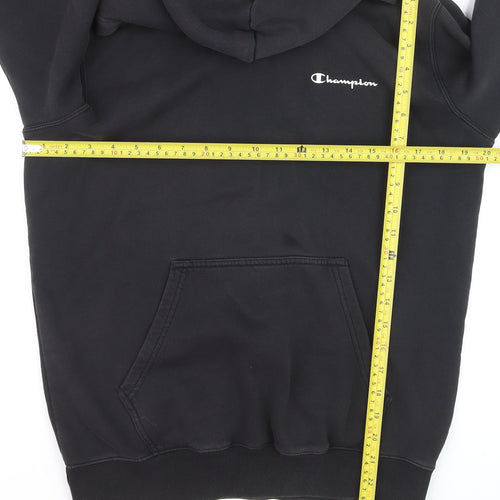 Champion Men's Black Pullover Hoodie Large Fleece Sweatshirt