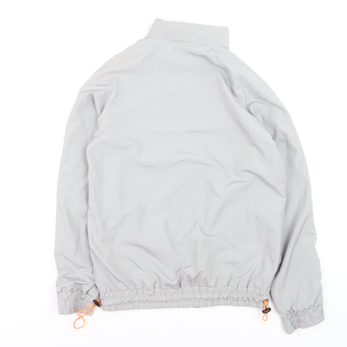 boohooMAN Men's Grey XS Track Jacket with Orange Trim Lightweight