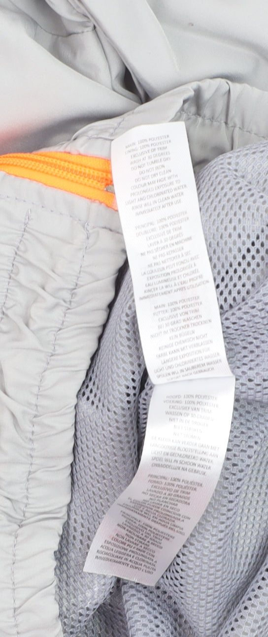 boohooMAN Men's Grey XS Track Jacket with Orange Trim Lightweight