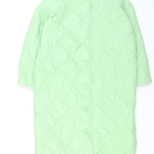 Principles Women's Green Quilted Long Coat Size 12