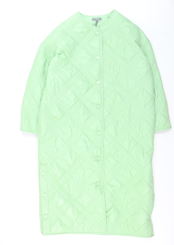 Principles Women's Green Quilted Long Coat Size 12
