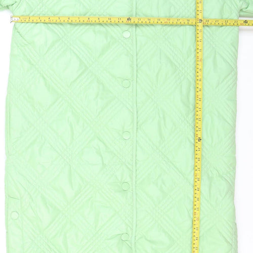 Principles Women's Green Quilted Long Coat Size 12
