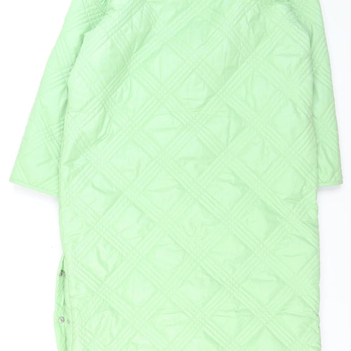 Principles Women's Green Quilted Long Coat Size 12