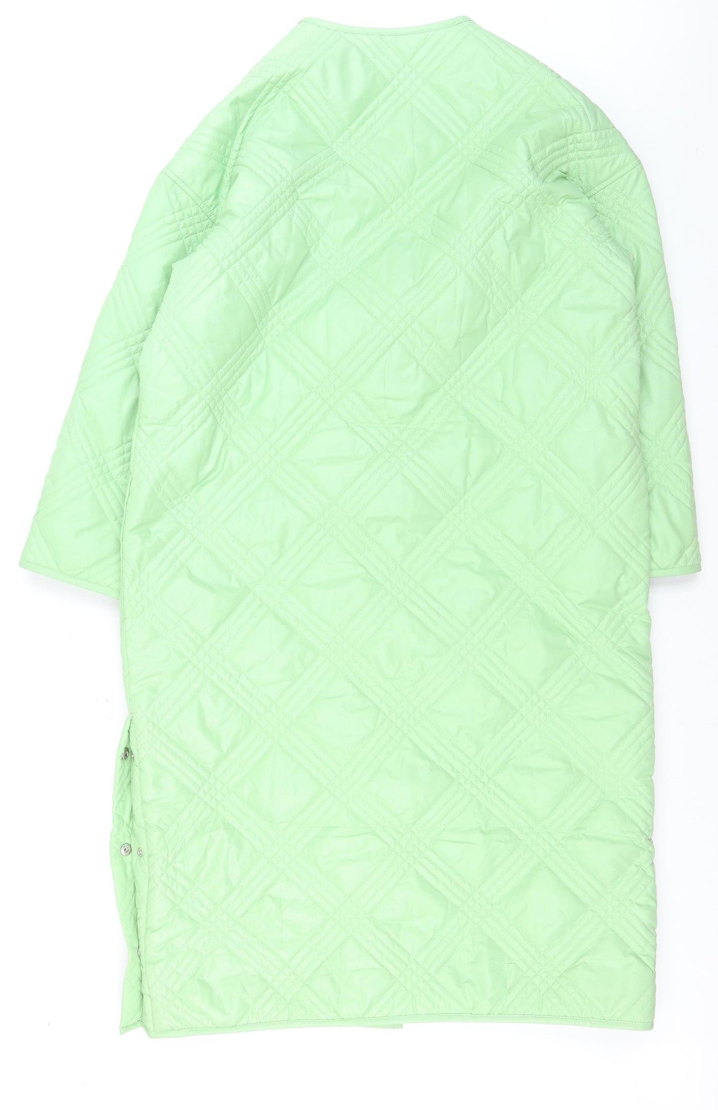 Principles Women's Green Quilted Long Coat Size 12