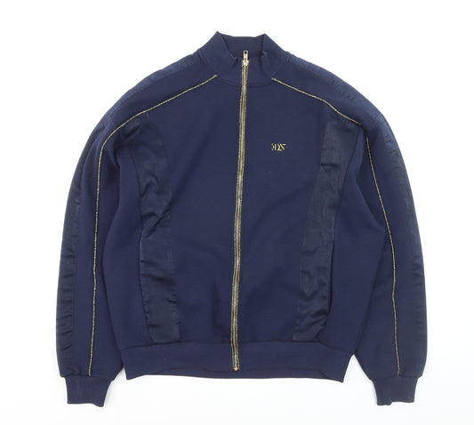 ASOS Men's Blue Full Zip High Neck Jumper Size S