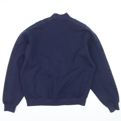 ASOS Men's Blue Full Zip High Neck Jumper Size S
