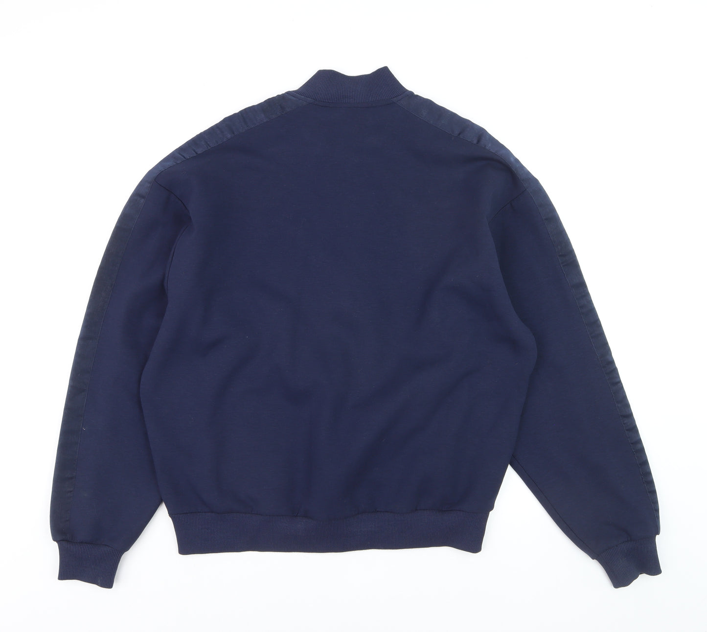 ASOS Men's Blue Full Zip High Neck Jumper Size S
