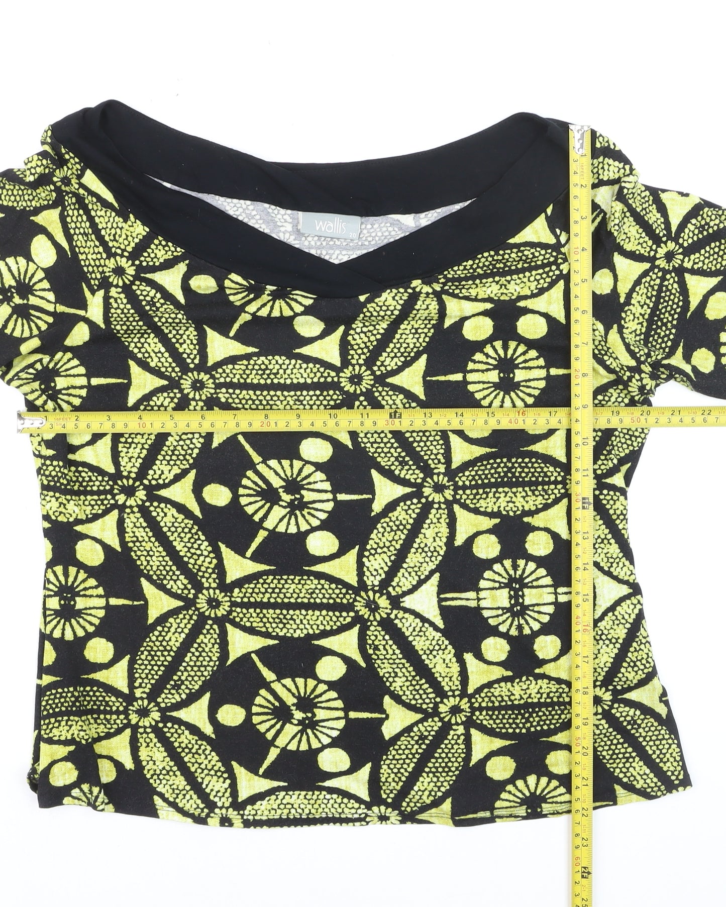 Wallis Womens Multicoloured Geometric Jersey Blouse Size 20
