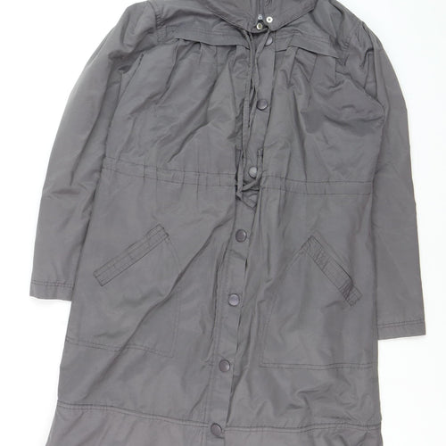 Carling Women’s Grey Hooded Long Anorak Coat Size 8