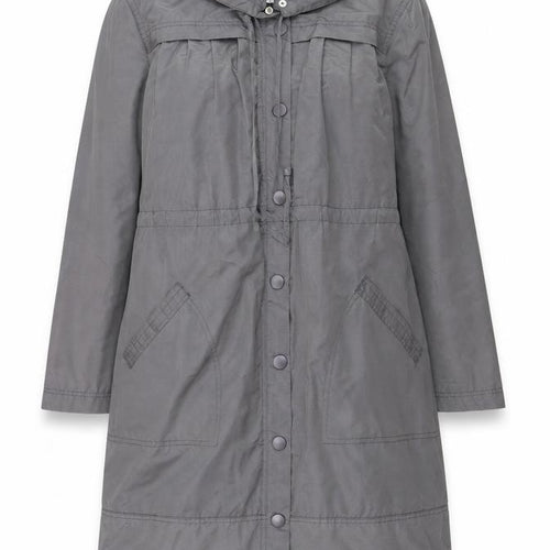 Carling Women’s Grey Hooded Long Anorak Coat Size 8