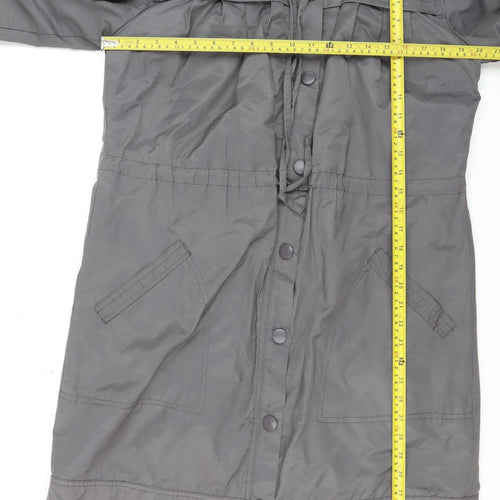 Carling Women’s Grey Hooded Long Anorak Coat Size 8