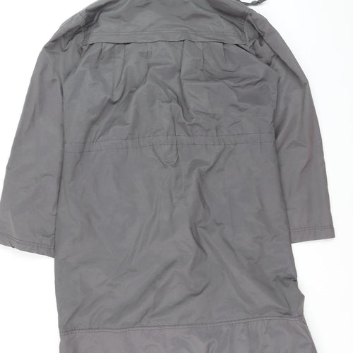 Carling Women’s Grey Hooded Long Anorak Coat Size 8