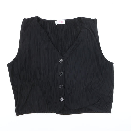Savida Women's Black Cropped Sleeveless Blouse Size 16