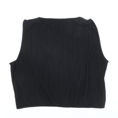 Savida Women's Black Cropped Sleeveless Blouse Size 16
