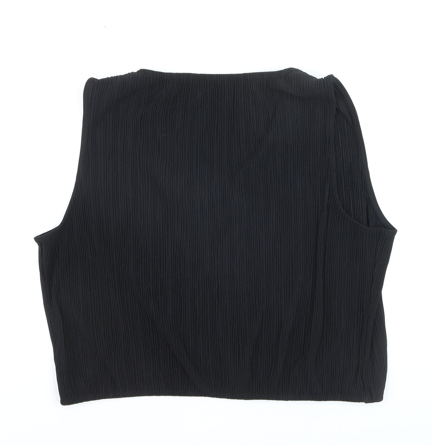 Savida Women's Black Cropped Sleeveless Blouse Size 16