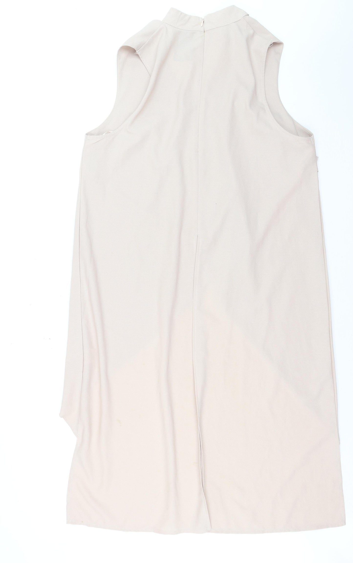Quiz Women Beige Size 16 Asymmetric V-Neck Sleeveless Dress